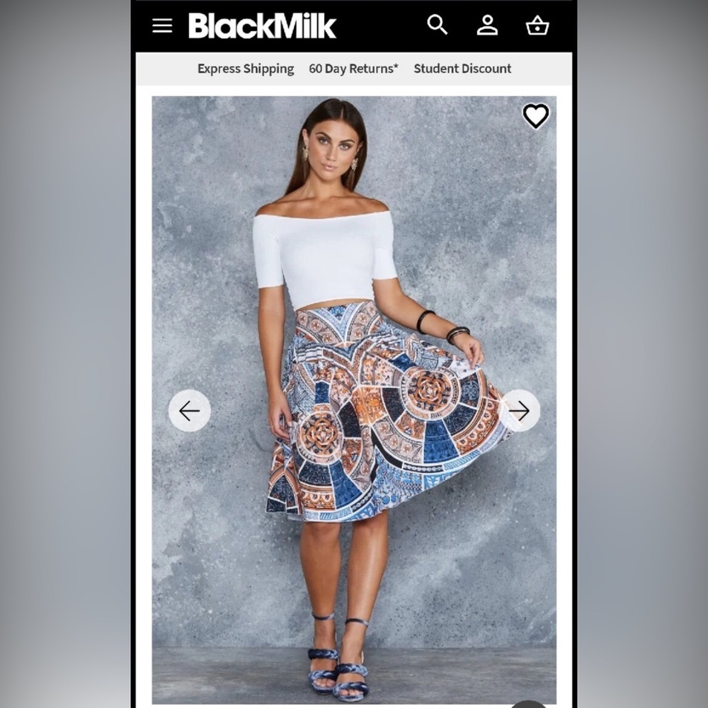 Blackmilk The Grammar of Ornament yoke midi skirt - XS